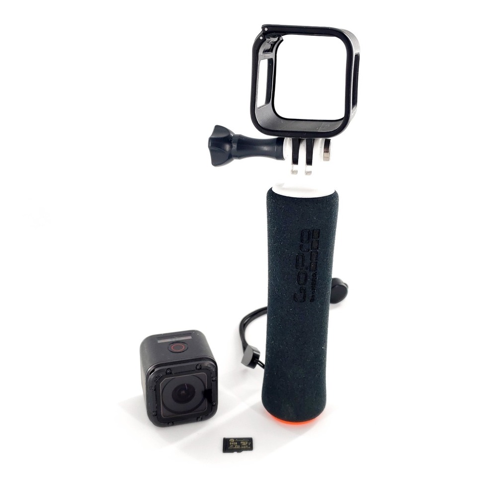 GoPro HERO5 Session 4K HD Action Camera Black w/ Hand Grip & Card Tested & Works